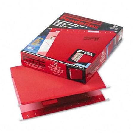 Pendaflex Pendaflex 4152X2RED 2" Capacity Reinforced Hanging File Folders- Kraft- Letter- Red- 25/Box 4152X2RED